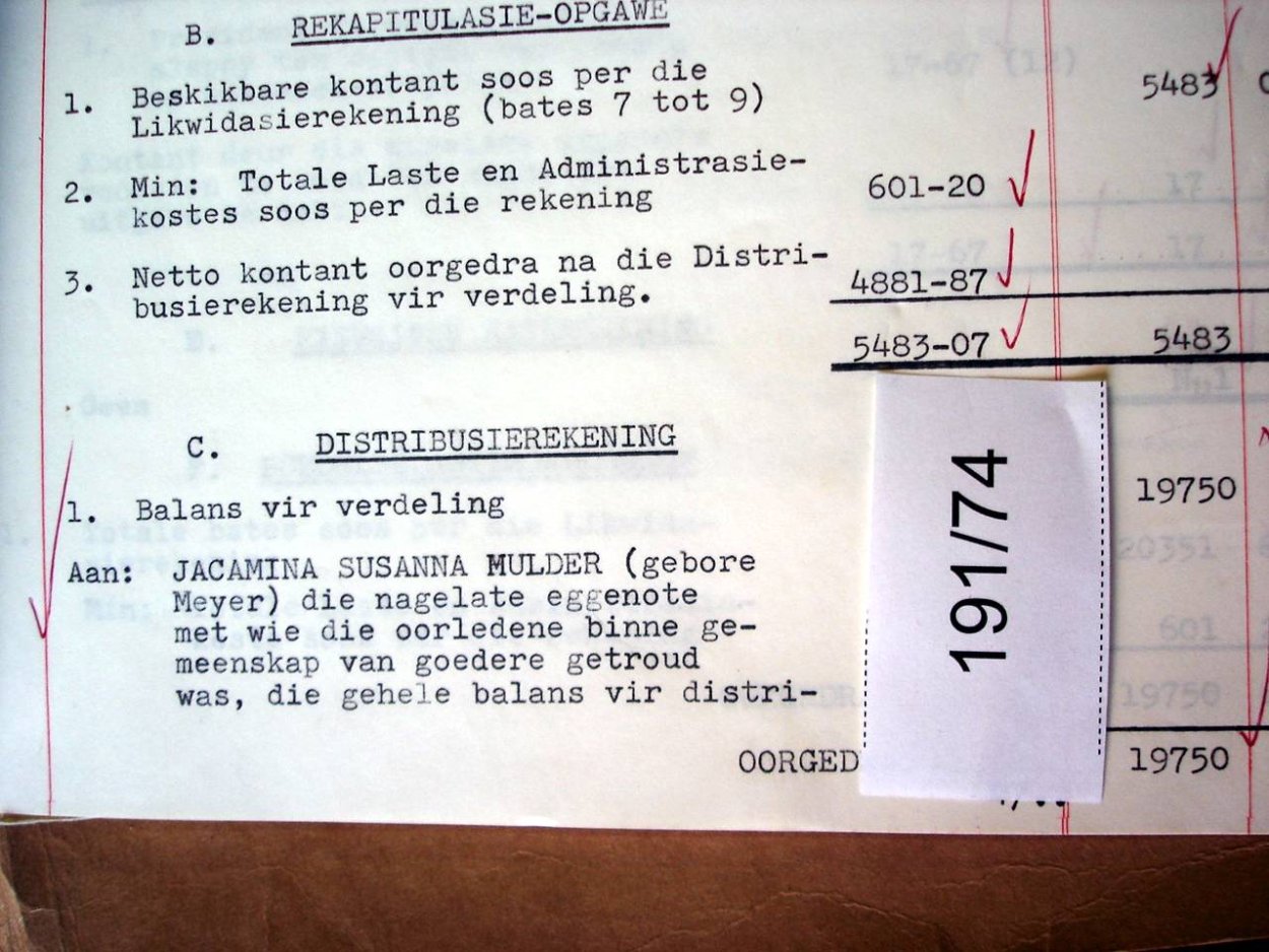 191-74 MULDER Johannes Petrus e