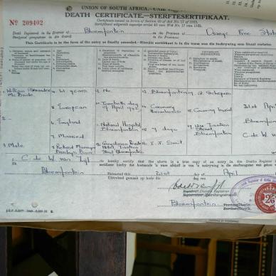 VAB MHG 33885 - Death Certificate